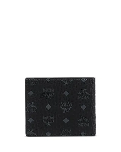 Mcm Aren Visetos Logo Wallet In Black