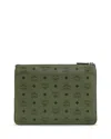 Mcm Aren Visetos Medium Pouch In Brown