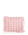Mcm Aren Visetos Medium Pouch In Soft Pink