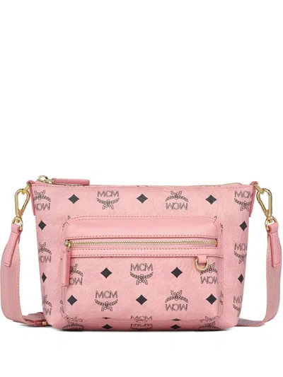 Mcm Printed Canvas Aren Crossbody Bag In Pink