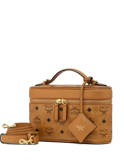Mcm Aren Mini Visetos Crossbody Bag In Brown