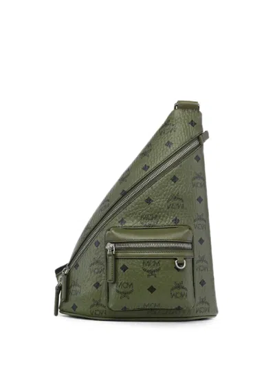 Mcm Aren Visetos Sling Bag In Green