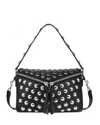 Mcm Aren Visetos Studded Crossbody Bag In Black
