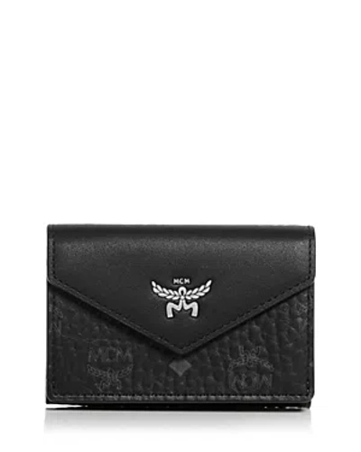 Mcm Aren Visetos Trifold Wallet In Black