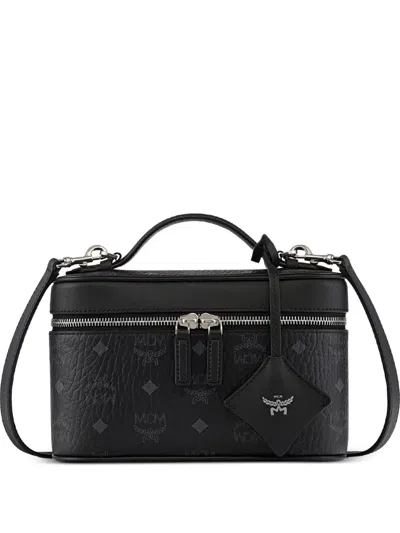 Mcm Visetos Canvas Vanity Case In Black
