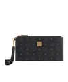 Mcm Aren Visetos Wrist Bag In Black