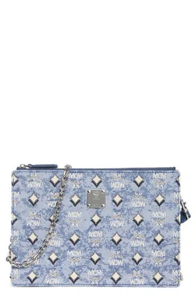 Mcm Aren Wallet On A Chain In Blue