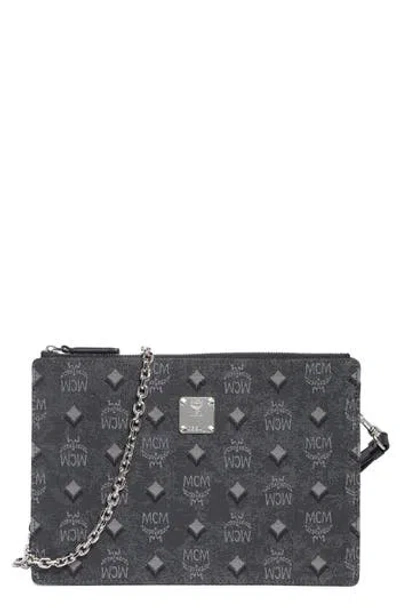 Mcm Aren Wallet On A Chain In Gray