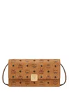 Mcm "aren" Wallet With Shoulder Strap In Brown