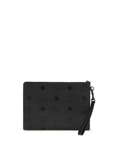 Mcm Aren Wristlet Pouch In Black