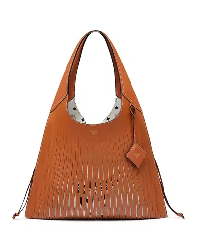 MCM AREN XL LEATHER SHOPPER TOTE