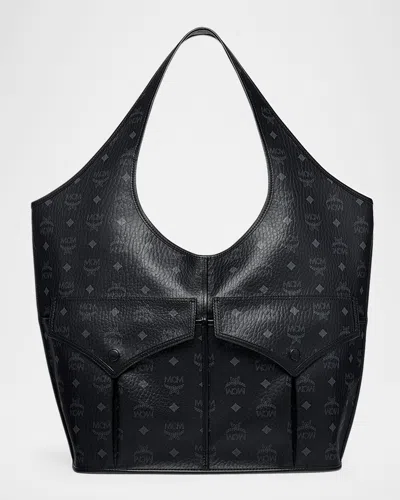 Mcm Aren Xl Visetos Monogram Shopper Tote Bag