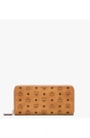 Mcm Aren Zip Around Wallet In Brown