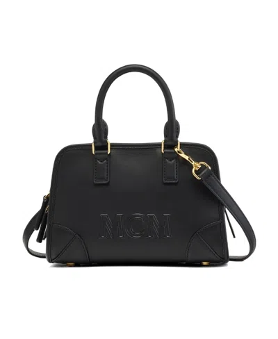 Mcm Aren Zip-up Mini Shoulder Bag In Black