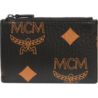 Mcm Aren Zip Wallet In Black