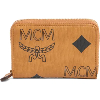 Mcm Aren Zip Wallet In Brown