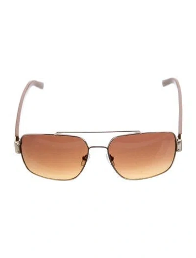 Pre-owned Mcm Aviator Gradient Sunglasses W/ Tags In Brown/gold