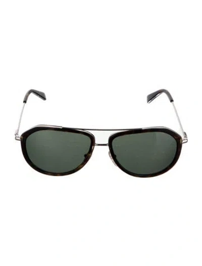 Pre-owned Mcm Aviator Tinted Sunglasses In Silver