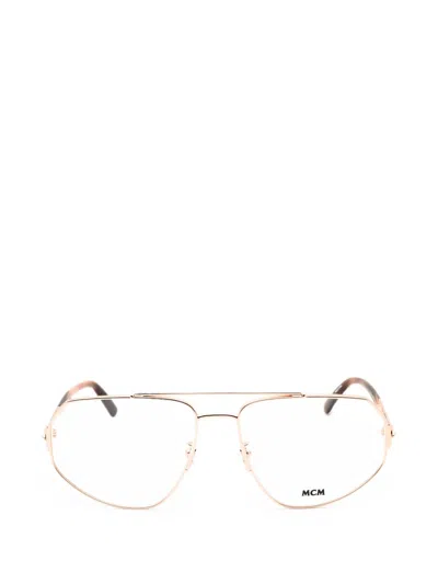 Mcm Aviator-frame Glasses In Gold
