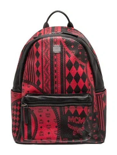 Pre-owned Mcm Backpack In Black/red
