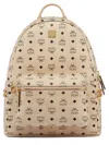 Mcm Stark Side Studs Backpack In Visetos In Neutral