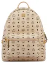 Mcm Stark Side Studs Backpack In Visetos In Neutral