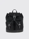 Mcm Small Aren Drawstring Backpack In Econyl And Leather In Black