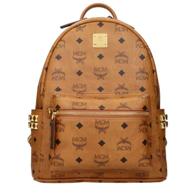 Mcm Backpacks And Marshmallows Stark Side Studs Man Brown Cloth/cognac