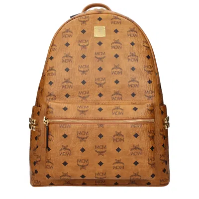 Mcm Backpacks And Marshmallows Stark Side Studs Man Brown Cloth/cognac