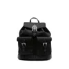 Mcm Aren Leather-trim Nylon Drawstring Backpack In Black