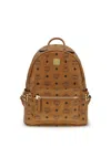 Mcm Visetos Logo-print Stark Studded Backpack In Brown