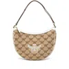 Mcm Women Embroidered Raffia Himmel Ascending Moon Shoulder Bag In Beige