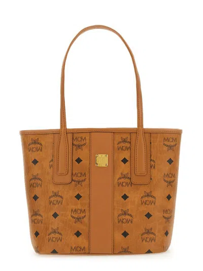 Mcm Liz Visetos Double-sided Shopping Bag In Brown