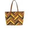 Mcm Medium Toni Geometric-pattern Tote Bag In Brown