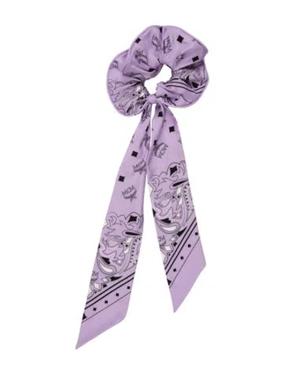 Pre-owned Mcm Bandana Monogram Scrunchy In Purple