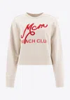 Mcm Beach Club Logo Cropped Sweatshirt In Neutral