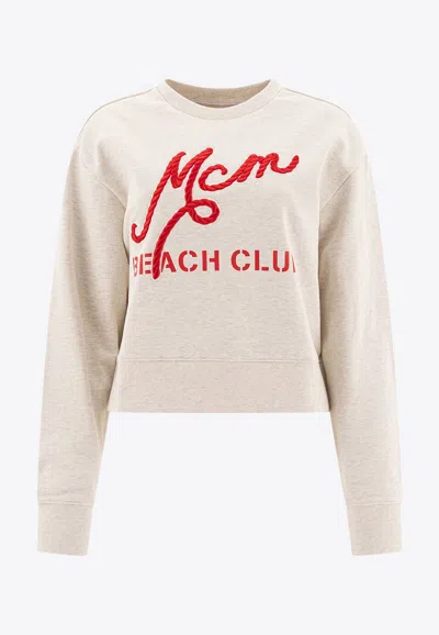 Mcm Beach Club Logo Cropped Sweatshirt