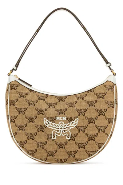 Mcm Beige Ascending Moon Shoulder Bag