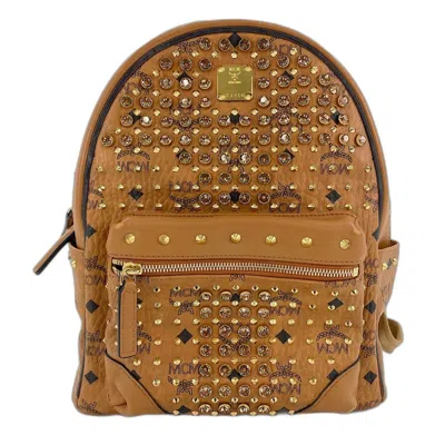Pre-owned Mcm Beige Coated Canvas Backpack ()