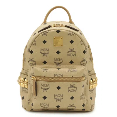 Pre-owned Mcm Beige Coated Canvas Backpack ()