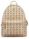 Mcm Stark Side Studs Backpack In Visetos In Neutral