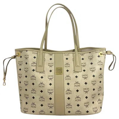 Pre-owned Mcm Beige Visetos Medium Liz Shopper Tote Bag. In Brown