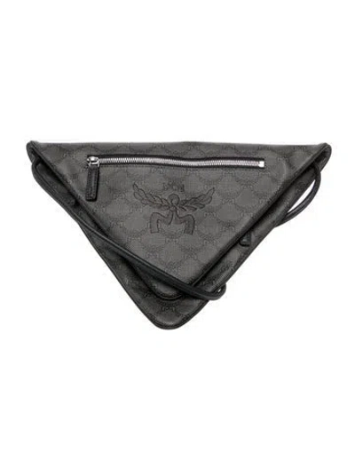 Pre-owned Mcm Belt Bag In Gray