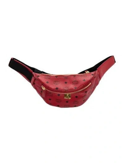 Pre-owned Mcm Belt Bag In Red