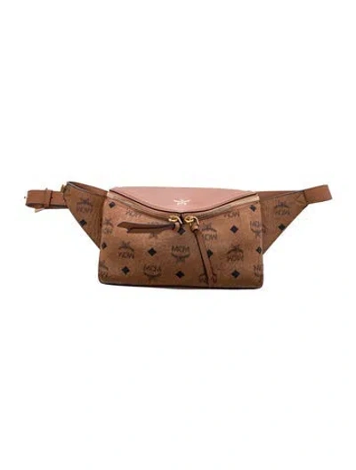 Pre-owned Mcm Belt Bag W/ Tags In Brown