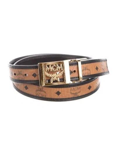 Pre-owned Mcm Belt In Black
