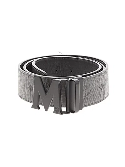 Pre-owned Mcm Belt In Gray