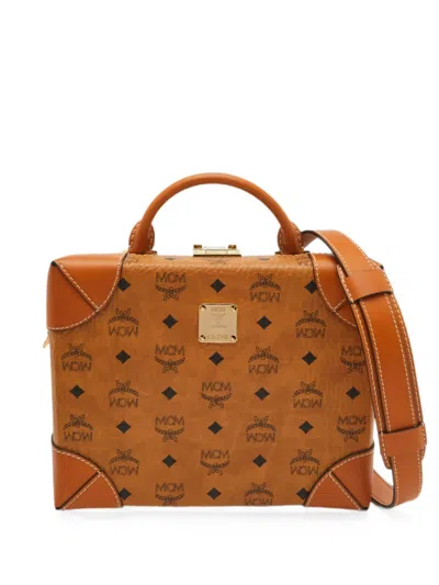 Pre-owned Mcm Berlin Visetos Tote Bag In Brown