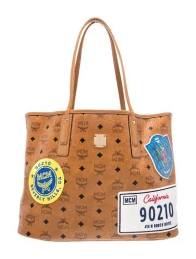 Pre-owned Mcm Beverly Hills Reversible Tote In Brown