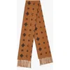 Mcm Bicolor Monogram Jacquard Stole In Brown